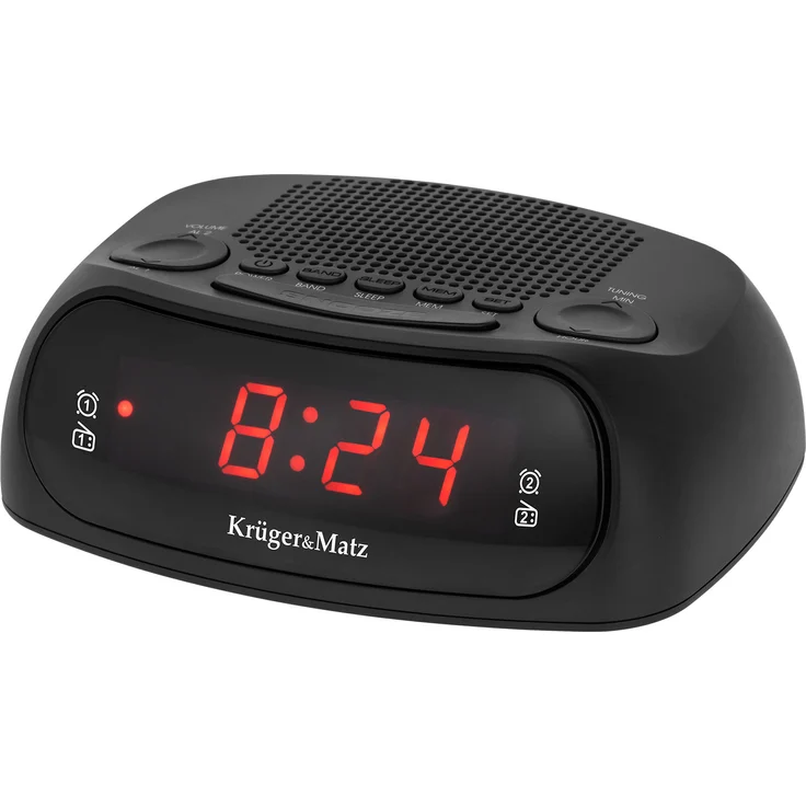 Kruger&Matz Radiowecker KM0824, 20 Sender, Doppelalarm, digitales LCD-Display, Schwarz