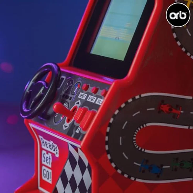Orb Retro Rennmaschine 8-Bit Arcade 30 Spiele, Rot, Schwarz – Bild 8