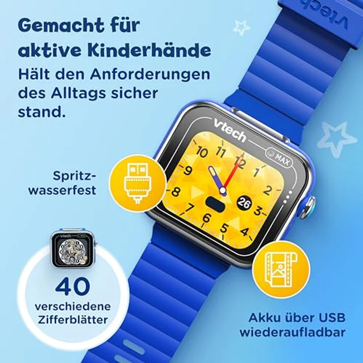 VTech KidiZoom Smart Watch MAX blau für Kinder ab 5 Jahren mit integrierter Kamera und Schrittzähler – Bild 5