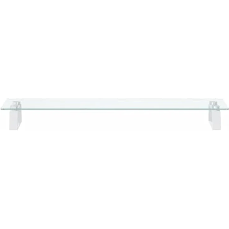 vidaXL Monitorständer aus Hartglas und Metall, ergonomische Monitorerhöhung mit Stauraum, Weiß 80x20x8cm – Bild 5