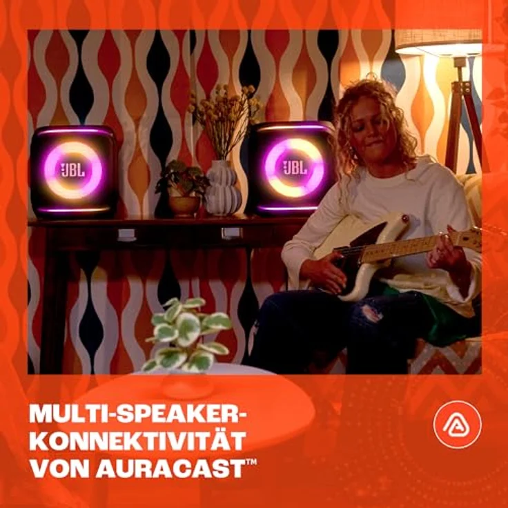 JBL PartyBox Encore 2, Bluetooth Partylautsprecher mit 15 Stunden Akkulaufzeit, spritzwasserfest und inkl. kabellosem Mikrofon, Schwarz – Bild 6