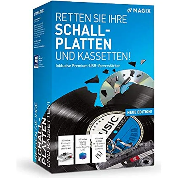 Magix Retten Sie Ihre Schallplatten & Kassetten! (2021) Vollversion, 1 Lizenz Windows Digitalisierungs-Software