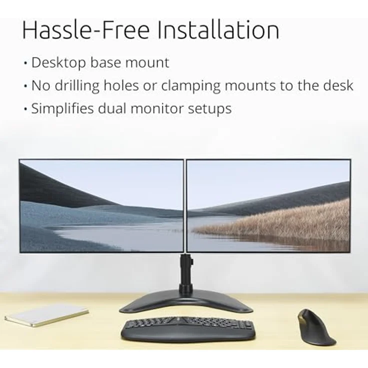 Kensington SmartFit Ergo Dual-Monitorhalterung, freistehend für 2 Bildschirme bis 27 Zoll, 10 kg, Schnellentriegelungsgriff, Silikon-Pad für Telefon/Tablet – Bild 5