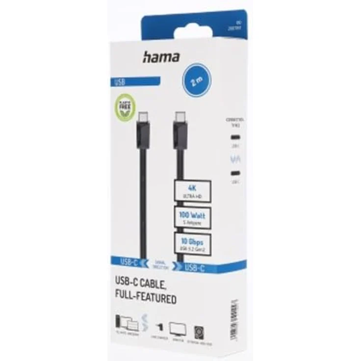 Hama USB-C-Kabel 2 m, Männlich Gerade, 10 Gbit/s, Schwarz, Versandkostenfrei – Bild 5