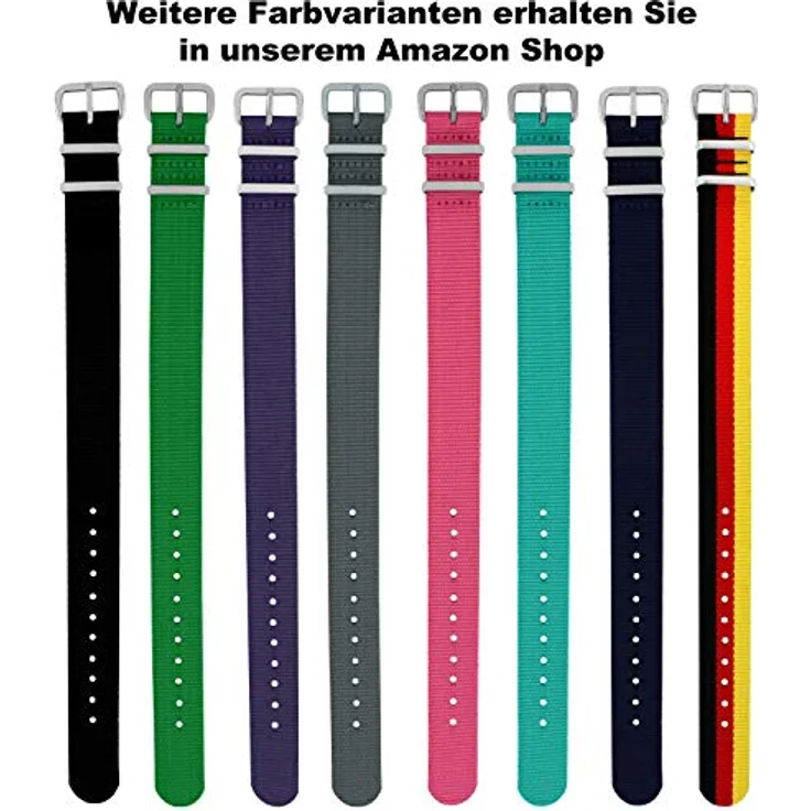Pacific Time Uhrenarmband Wechselarmband Textil Nylon 16mm, Kinderleicht austauschbar, passend für Lern Zifferblatt Uhren, Gratis Versand – Bild 3