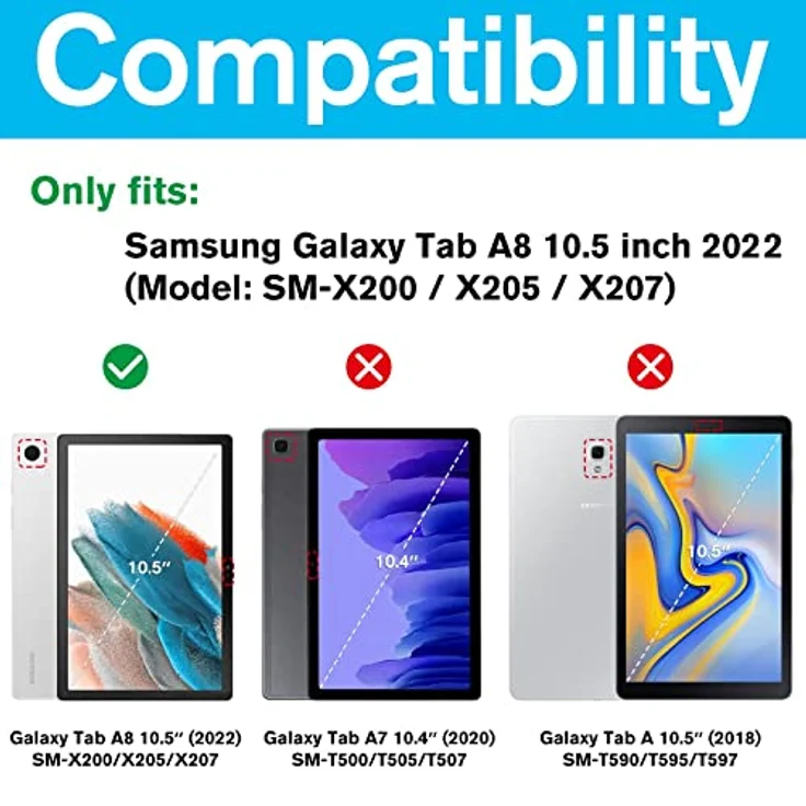ProCase 2 Stück 9H Schutzglas für Samsung Galaxy Tab A8 10,5 Zoll SM-X200/X205, ultradünn, kratzfest und stoßfest – Bild 2