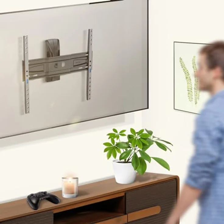 Meliconi Slimstyle Plus 400 Tilt'n'Turn, TV-Wandhalterung 32''-77'' VESA 200-300-400, Maximalbelastung 45 Kg, Horizontale Neigung ±20°, Vertikale Neigung +10°/-5°, Fast Block System, Made in Italy – Bild 3
