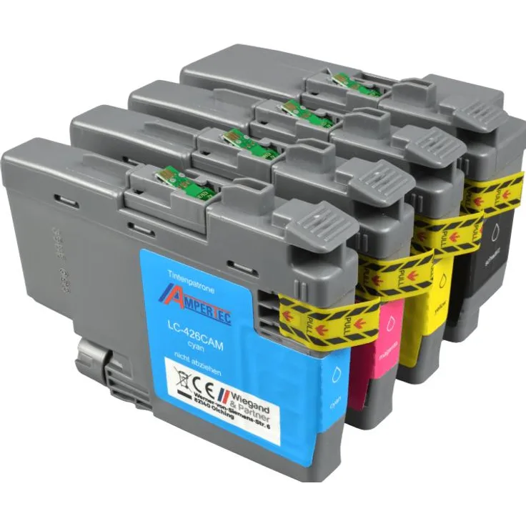 Ampertec LC-426, Druckerpatronen Multipack mit 4 kompatiblen Tinten KCMY, hohe Druckleistung, für Brother-Drucker