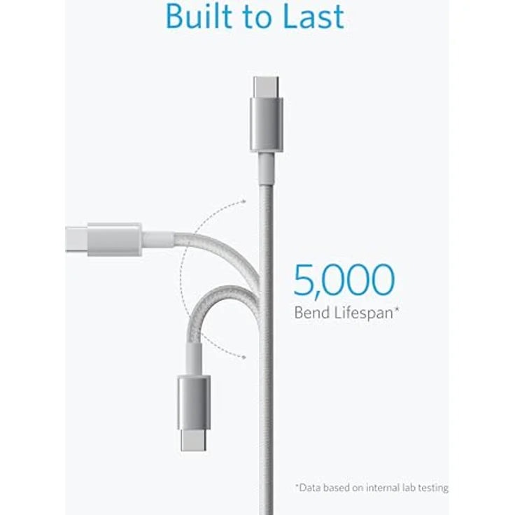 Anker 2 Pack New Nylon USB C to USB C Cable, 1,8 m, silber (B8753041) – Bild 3