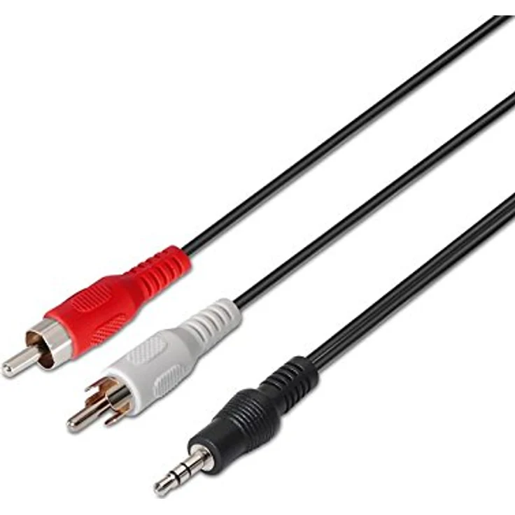Nanocable 10.24.0305 - 2 Cinch Stereo Audiokabel, JACK 3.5-M-2xRCA-M, männlich-männlich, schwarz, 5.0 mts – Bild 5