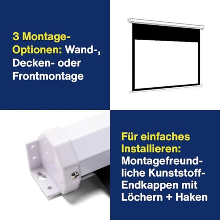 magnetoplan manuelle Rollo-Leinwand, 2500 x 2000 mm für Beamer – Bild 3