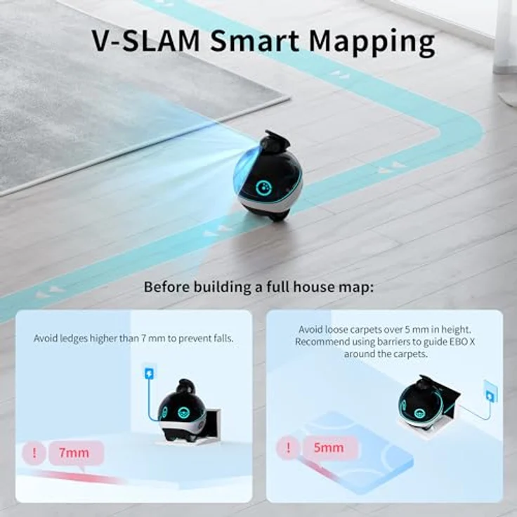 Enabot EBO X,Intelligenter Fahrbare Roboter für die Heimüberwachung mit Kartierung und Navigation,Stabilisierte 4K Überwachungskamera mit Nachtsicht,Premium-Lautsprecher mit Alexa-Integration – Bild 4