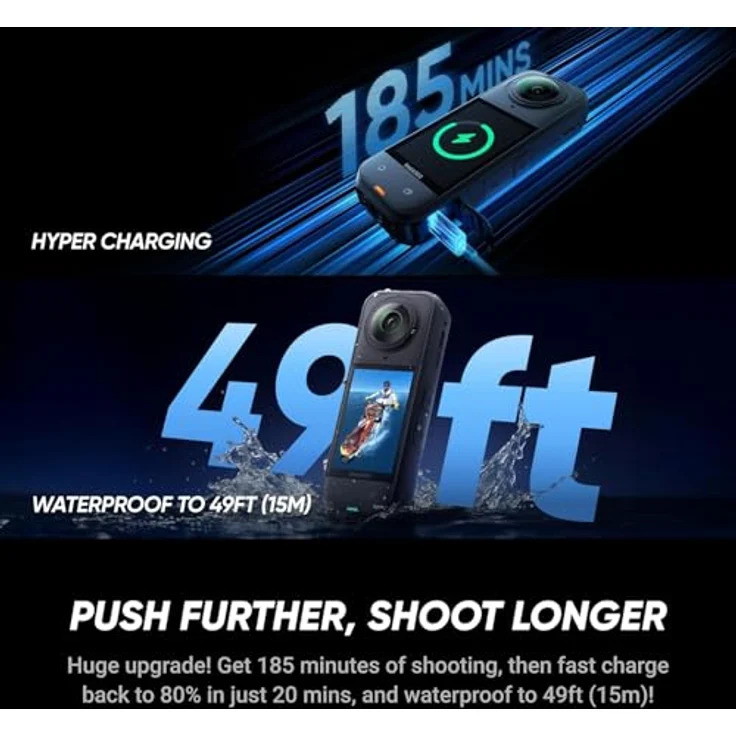 INSTA360 X5 Standard Bundle, 8K 360° Actioncam mit verbesserter Low-Light-Leistung, wasserdicht bis 15m, inkl. austauschbarer Objektive – Bild 8