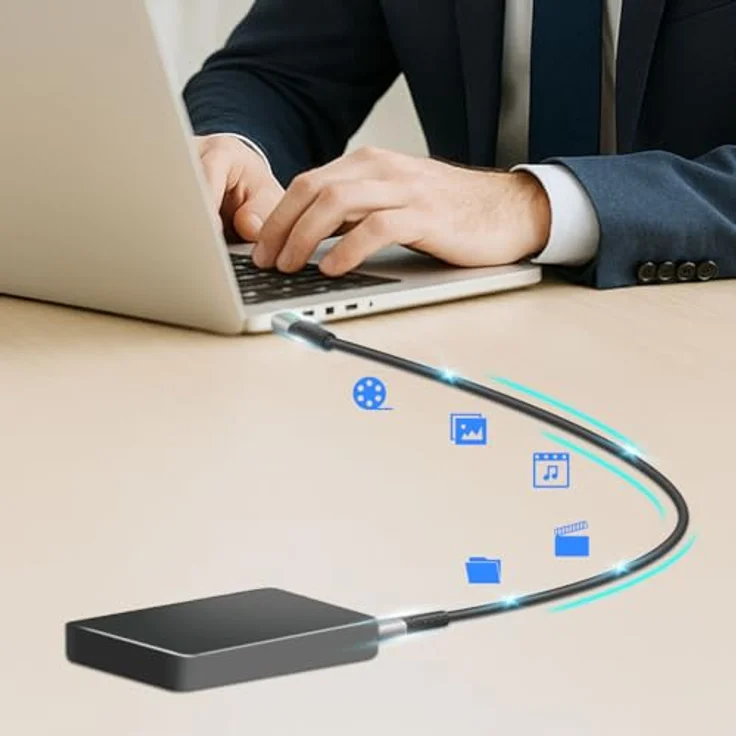 LogiLink CU0443 USB3.2 Kabel USB-C M/USB-C M, 240W Power Delivery, 4K 60Hz, 1,5m, schwarz, mit LED-Anzeige und Metallsteckern – Bild 5