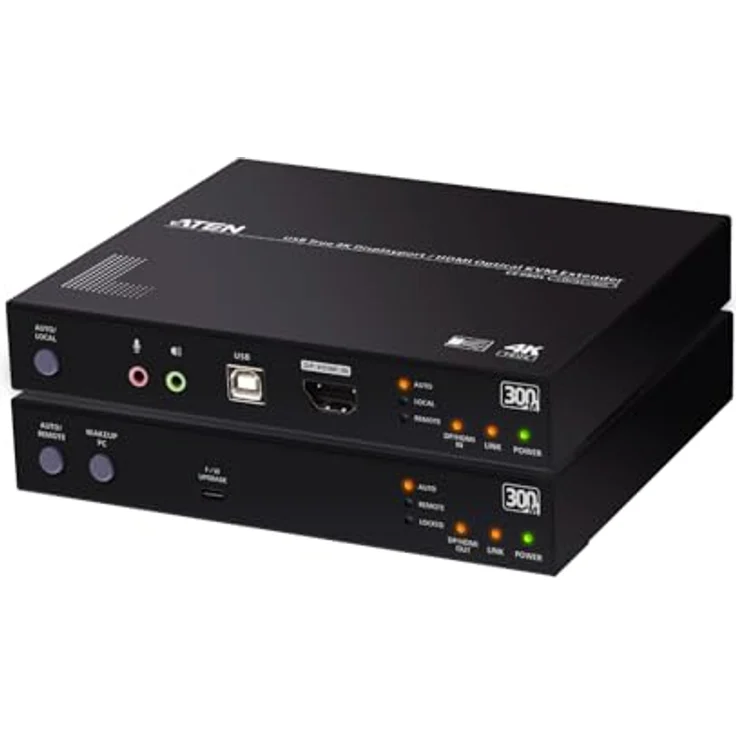 ATEN CE980 KVM-Extender, DisplayPort® 4096 x 2160 Pixel, bis zu 300 m Reichweite, USB 2.0 und RS-232 Unterstützung – Bild 1