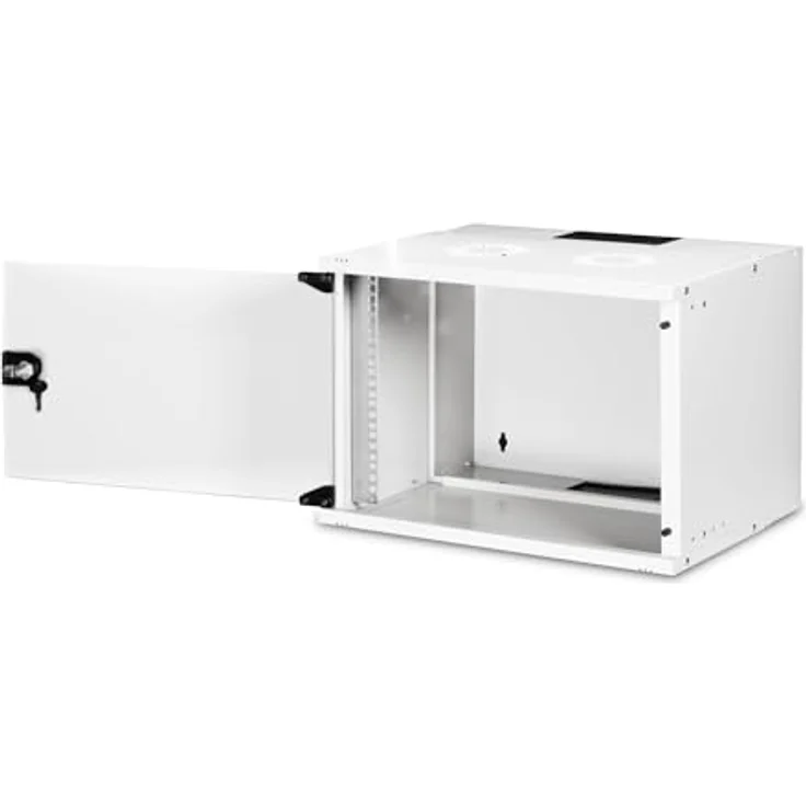 DIGITUS Netzwerkschrank SoHo Pro - 19-Zoll Rack 7 HE - Unmontiert - Wandmontage - 400 mm Tiefe - 327 mm Nutztiefe - Traglast 60 kg - Glastür - Grau – Bild 2