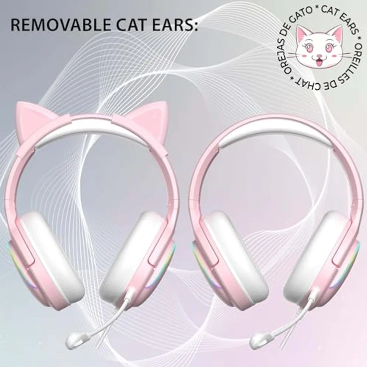 Subsonic Headset All Platforms Led MULTI, Gaming Headset, Rosa, RGB-Beleuchtung – Bild 4