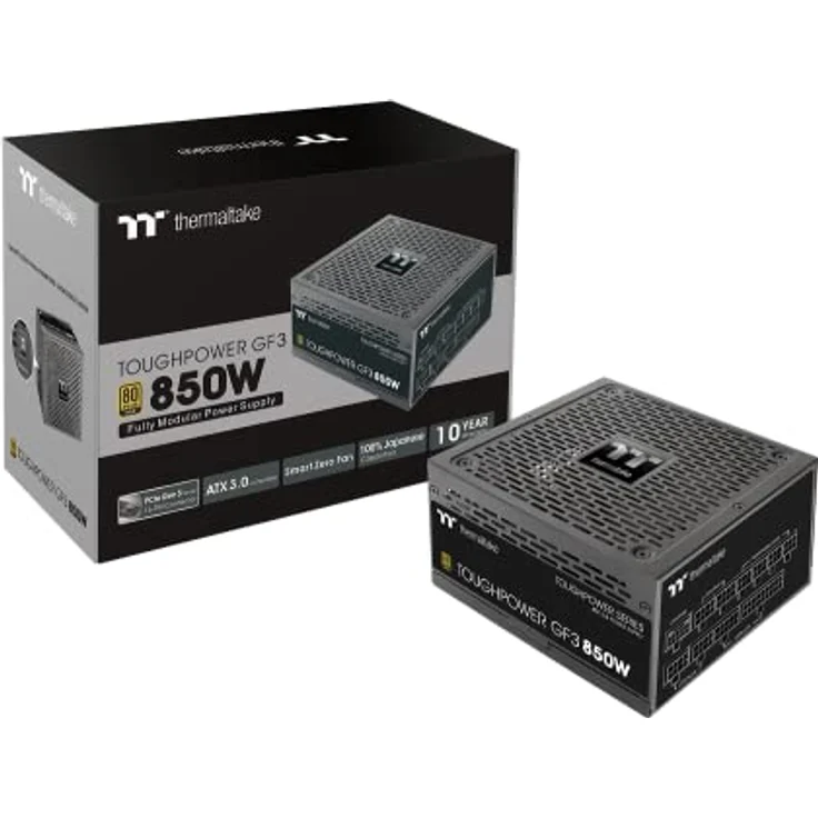 Thermaltake Toughpower GF 3 850W | PC-ATX-3.0-Netzteil | PCIe Gen 5.0 | 80-Plus-Gold | voll-modular | leiser 140 Lüfter | EU Zertifiziert | schwarz, THERMALTAKE Toughpower GF3 850W – Bild 1