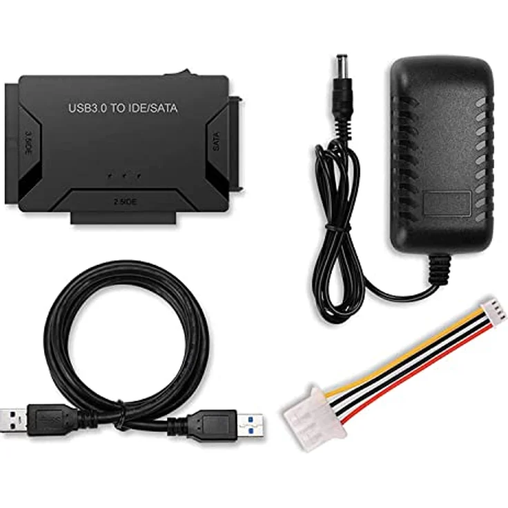 Bolwins L40C USB 3.0 IDE SATA Adapter Konverter für 2.5 & 3.5 HDD SSD, Hot Swap, 4 TB Unterstützung, schwarzes externes Festplatten-Kabel – Bild 4