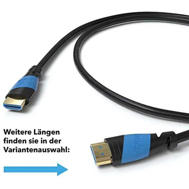 10m | HDMI-Kabel 2.0 a/b | 4K Ultra HD 2160p / Full HD 1080p | 3D / ARC / CEC | Ethernet | TV | PC/ Notebook | von JAMEGA – Bild 4