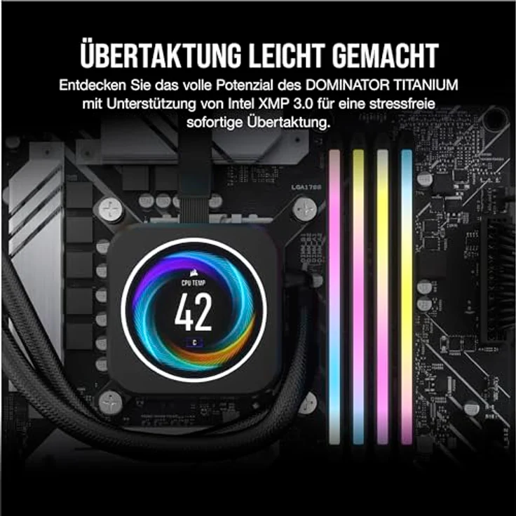 CORSAIR Dominator Titanium RGB DDR5 RAM 48GB (2x24GB) DDR5 7200MHz CL36 Intel XMP iCUE-Kompatibler Computerspeicher - Schwarz (CMP48GX5M2X7200C36) – Bild 5
