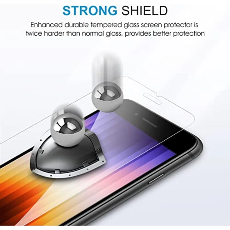 [3 Stücke] SPARIN iphone 7/8 Schutzfolie, Displayschutzfolie Panzerglas mit [Anti-Kratz] [Blasenfrei] [2.5D Rand] [HD Klar] – Bild 5