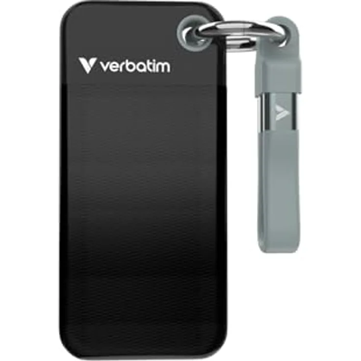 Verbatim Pocket SSD USB 3.2 Gen 2 1TB Black/Grey - Kompakte externe SSD mit 10 Gbps Übertragungsgeschwindigkeit