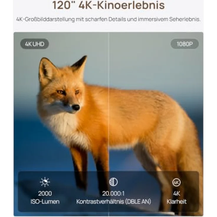 XGIMI MIRA 4K Ultrakurzdistanz Beamer, RGB Triple-Laser mit 2000 ISO-Lumen, Harman Kardon Sound, in Moonlight Sand – Bild 3