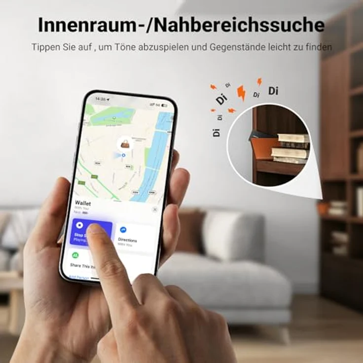 UGREEN FineTrack Slim, Bluetooth Tracker kompatibel mit Apple Find My, IP68 wasserdicht, wiederaufladbarer Geldbörsenfinder, ultra-dünn für Wallet und Gepäck – Bild 5