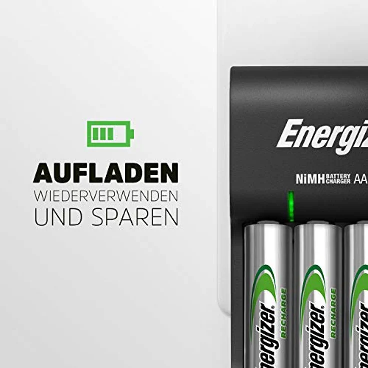 Energizer Ladegerät Batterien, Recharge Base, für Wiederaufladbare Batterien der Größen AA und AAA – Bild 6