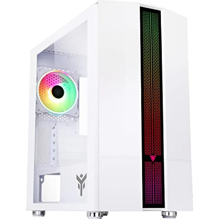 Case LIFLIG W41 Gaming Mini Tower, mATX, 12cm ARGB Fan, 2xUSB3, Side Panel Temp Glass, White Edition