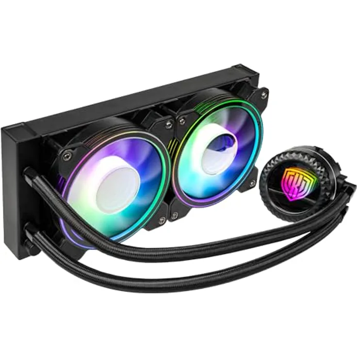 KOLINK Umbra Void AIO Performance CPU-Kühler, Wasserkühlung, ARGB-Beleuchtung, Unendlichkeitsspiegel-Effekt, Aluminium, Kupfer, 240mm, Schwarz