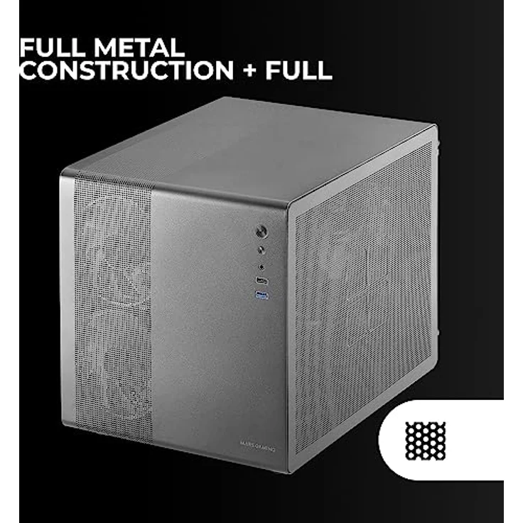 Mars Gaming MC-MPRO Schwarz, Kompaktes Micro-ATX-Gehäuse mit Vollem Seitenfenster aus Gehärtetem Glas, 3x 120mm Lüfter und Vollem Mesh-Seitenteil – Bild 5