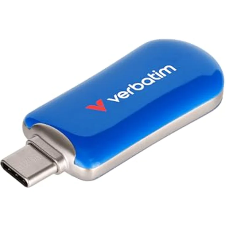 Verbatim Plectra USB-C Stick 512 GB, 3.2 Gen 1 Flash Drive mit bis zu 100 MB/s, kompakter Speicherstick für iPad, iPhone, Smartphone, Laptop und PC, blau – Bild 2