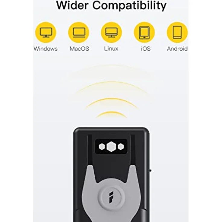 Inateck BCST-43, Bluetooth 1D Barcode Scanner mit 2,4Ghz USB Adapter, liest Barcodes von Bildschirmen, exklusive Schnelltasten – Bild 3