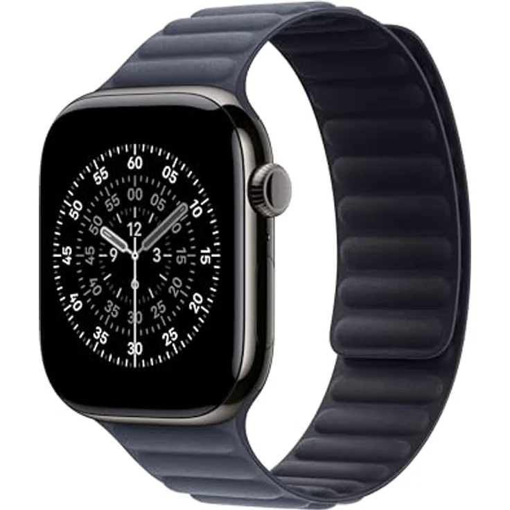 Apple Watch Band Magnetic Link, 46 mm, Marineblau M/L, mit feinem Gewebe und Magnetverschluss aus 68 % recycelten Materialien – Bild 2