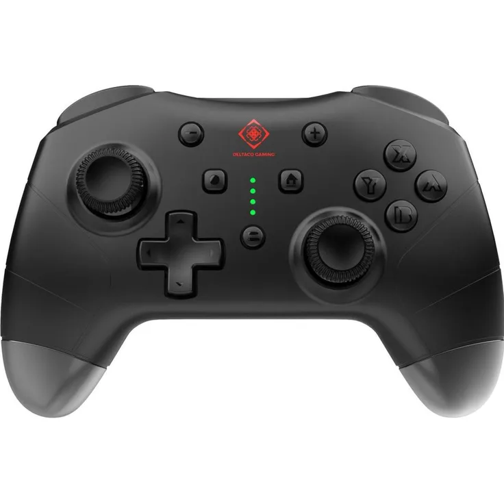 Deltaco Gaming Mini Controller Wireless, kabelloser Gaming Controller für Nintendo Switch, PC und mobile Geräte, Schwarz