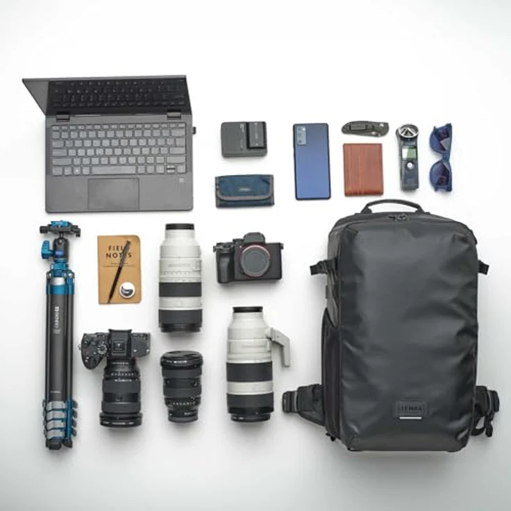 Tenba Solstice v2 20L Rucksack für DSLR und spiegellose Kameras und Objektive, Schwarz (636-440) - mit schwenkbarem Zugriff und versteckter Bluetooth-Tracker-Tasche – Bild 2