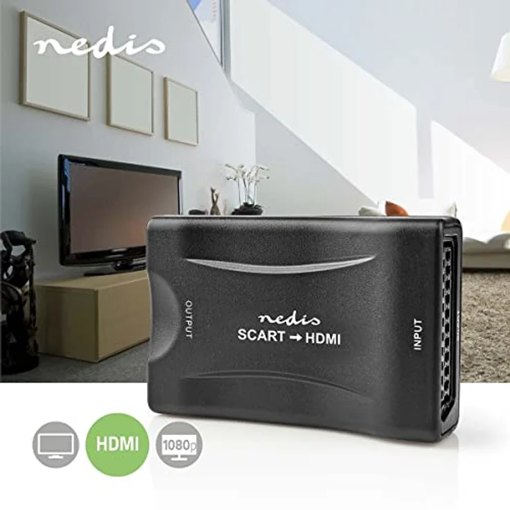 Nedis HDMI ™ Converter | SCART Buchse | HDMI™ Eingang | 1-Weg | 1080p | 1.2 Gbps | ABS | Schwarz – Bild 2