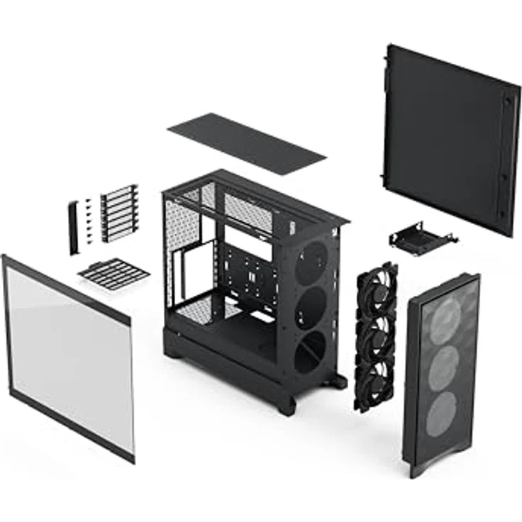 Fractal Design Pop 2 Air Black TG, Midi-Tower PC-Gehäuse, Sichtfenster, bis zu 7 Lüfter, USB 3.2 & USB-C, Schwarz – Bild 11