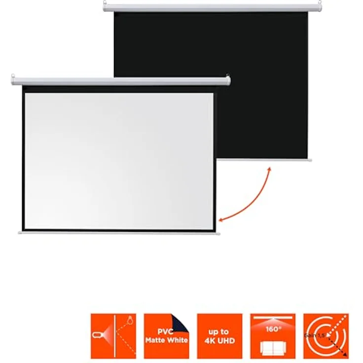 Celexon basic line Motorleinwand 200 x 150cm,Heimkino-Leinwand,Leinwand Format 4:3, Beamerleinwand, – Bild 6