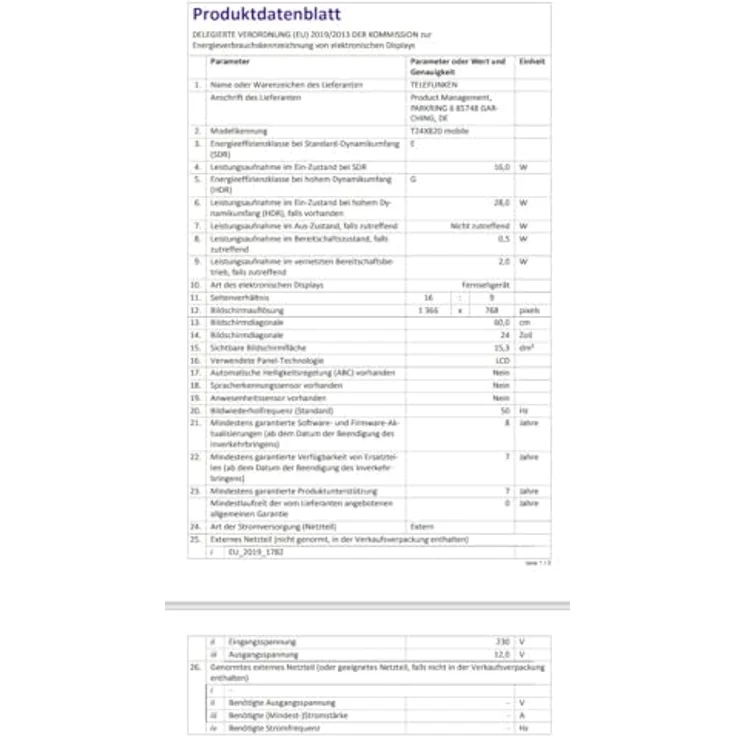 TELEFUNKEN T24X820 Mobile Smart TV 24 Zoll DVB/S/S2/T2/C 12/230 Volt, Android Smart Technik, Triple Tuner, USB Media-Player, 12V Fahrzeugkabel, schwarz – Bild 3