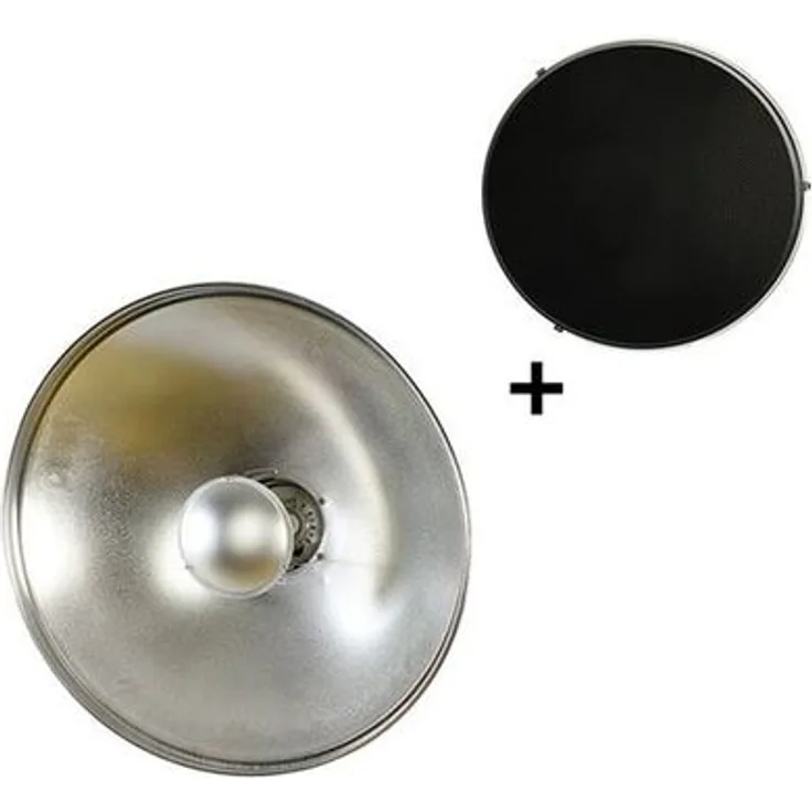 StudioKing Beauty Dish SK-BD420, silber mit Waben, 42 cm für Porträt- und Modeshootings