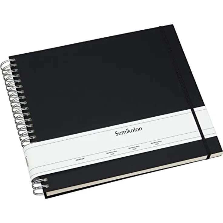 Semikolon 352998 Spiral Album Maxi Mucho – 34,5x30 cm – Fotoalbum, 90 Seiten cremeweiß, Fotobuch, black schwarz