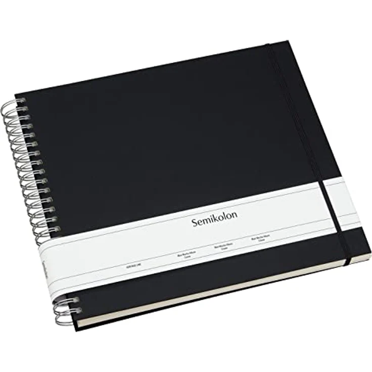 Semikolon 352998 Spiral Album Maxi Mucho – 34,5x30 cm – Fotoalbum, 90 Seiten cremeweiß, Fotobuch, black schwarz – Bild 1