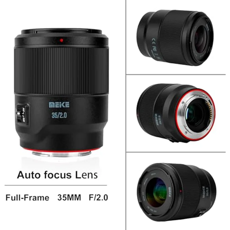 Meike 35mm F2.0 AF STM Vollformat Objektiv für Sony E-Mount, kompaktes Tele-Objektiv mit leisem Autofokus und 9 Lamellen Bokeh – Bild 3