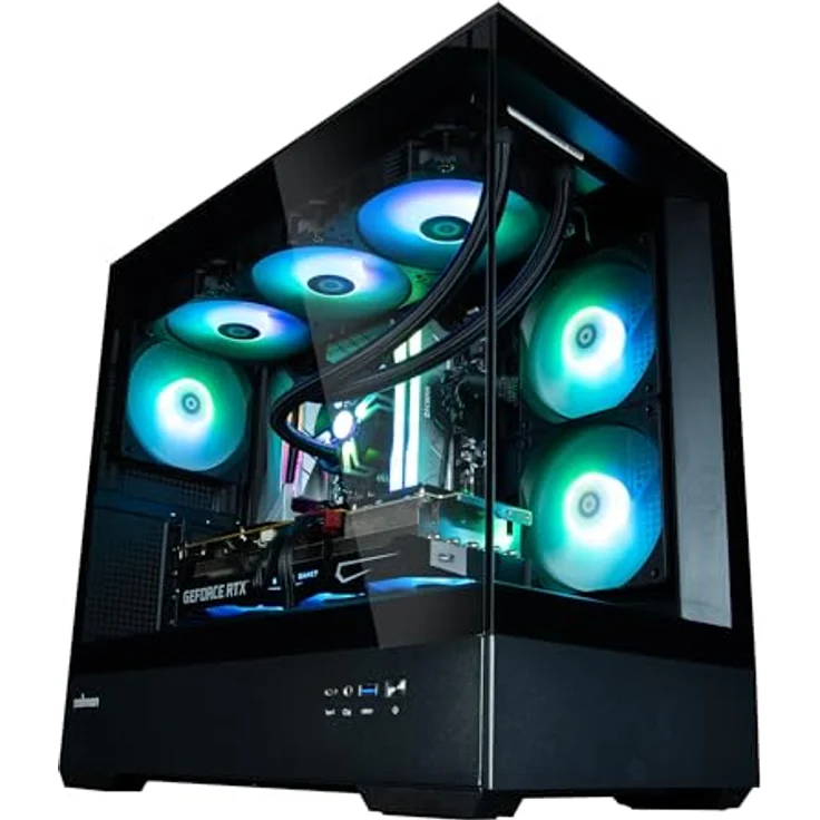 Zalman ATX Semi-Tower Gehäuse, Mini-Tower mit 3 x 120 mm LED A-RGB, schwarzes gehärtetes Glas, für Micro-ATX/Mini-ITX M/B, Typ C/USB 3.0 – Bild 4