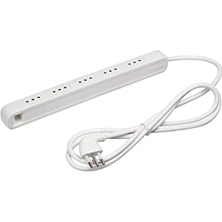 Bticino 3630USD Ultraslim Steckdosenleiste mit 5 kleinen Steckdosen 10 A, ideal für kleine Räume, Farbe Weiß