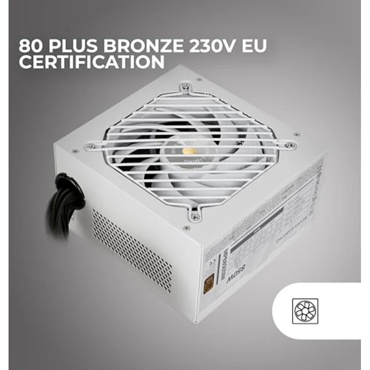 Mars Gaming MPB850SIW, 850 W ATX PC Netzteil mit 80 PLUS Bronze-Zertifizierung, Weiss, aktive Kühlung – Bild 5
