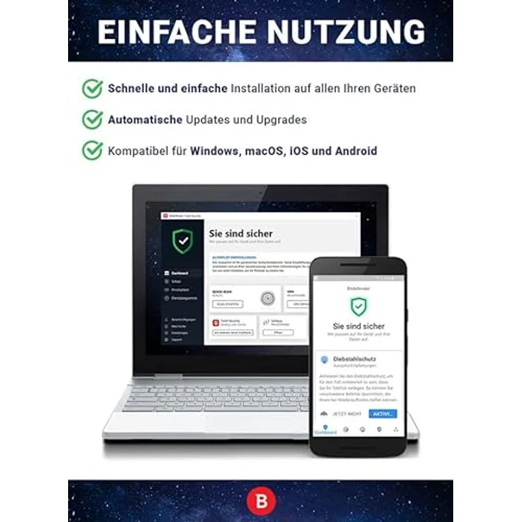 Bitdefender Family Pack 2024 - Total Security for 15 Geräte | 3 Jahre Abonnement | PC/Mac | Aktivierungscode per Post – Bild 3